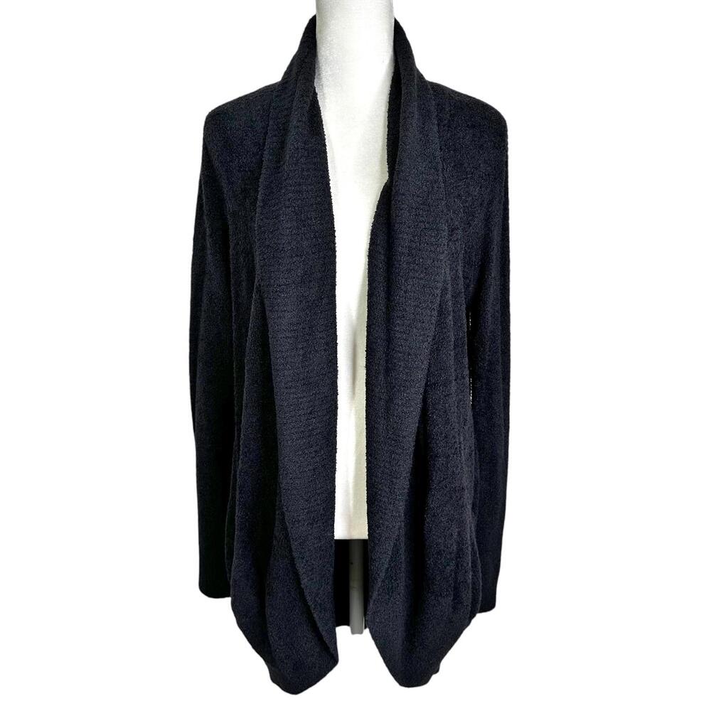 Barefoot Dreams Bamboo Chic Lite Open Cardigan Sweater Black Women’s M